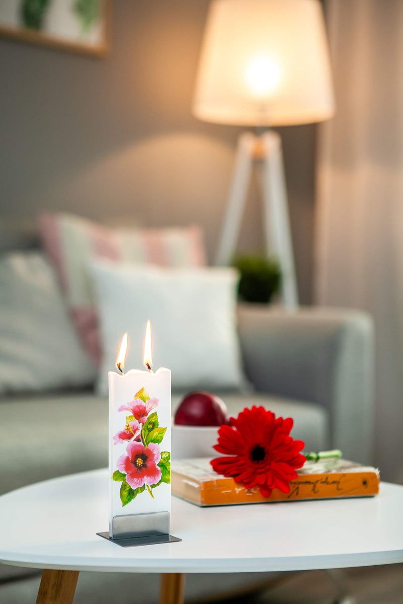 Flatyz Hand Painted Flat Candle| Unscented, Dripless, Smokeless, Decorative | Van Gogh â€“ Starry Night | Double Wick with Metal Base | Unique Gift Idea and Home DÃ©cor Accent - Image 5